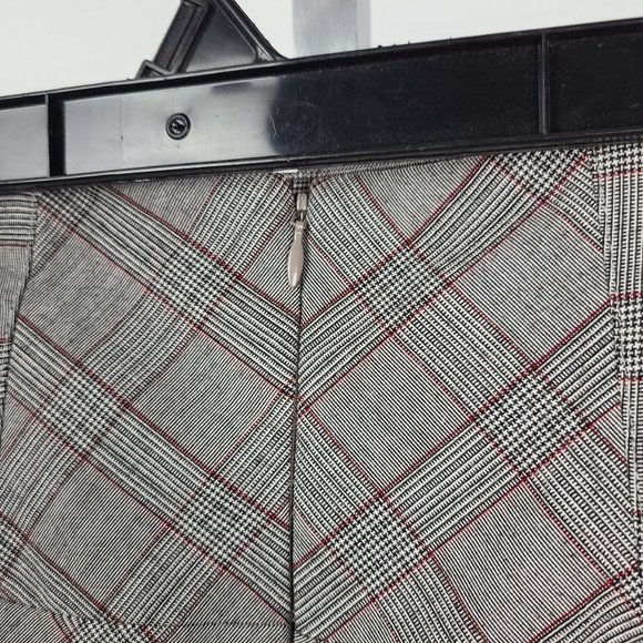 Chado Grey & Red Plaid Belted Midi Skirt Size S - Picture 7 of 12